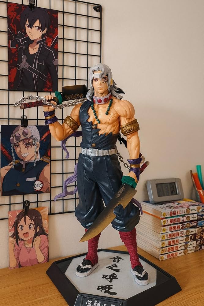 Demon Slayer Tengen Uzui Action Figure 30 cm with Collector Display Box | Premium Anime Collectible PVC Display Statue | Detailed Figure for Desk Decor, Gaming Setup, Shelf Display, Collection & Gift for Anime Fans