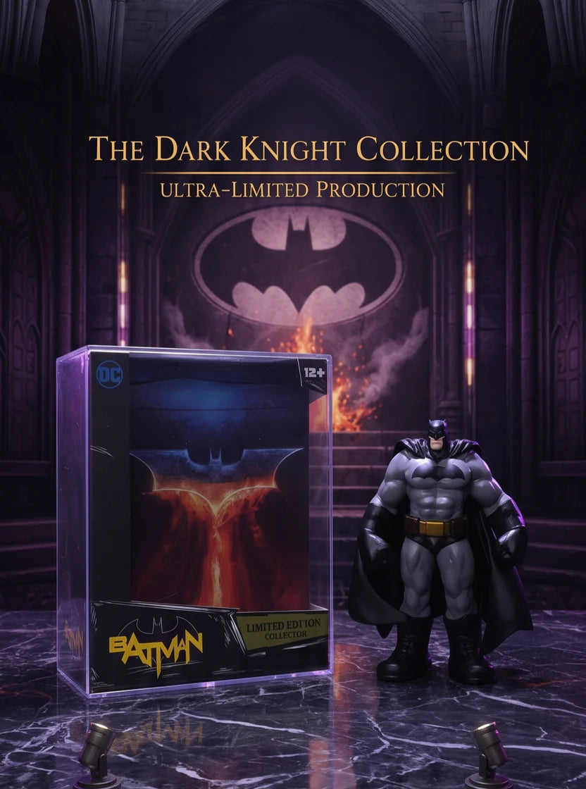 Batman Dark Knight Action Figure 25 cm | Premium DC Superhero Collectible Display Statue with Detailed Grey Batsuit, Black Cape & Sturdy Display Base | Figure for Desk Decor, Gaming Setup, Shelf Display, Collection & Gift for Batman Fans