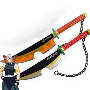 Demon Slayer Tengen Uzui 2 set Wooden Katana 78cm Wholesale